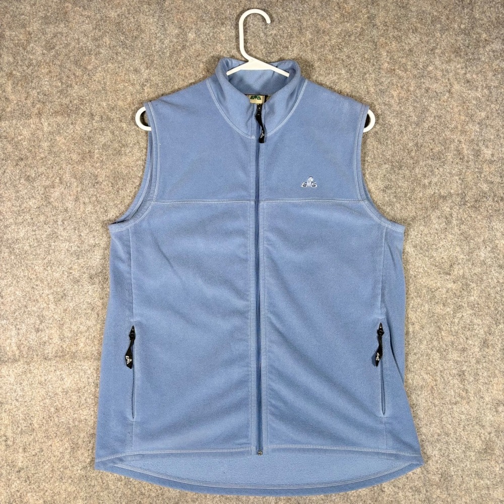 EMS Fleece Vest Womens Large Blue Full Zip Sleeveless Jacket Outdoor Gorpcore